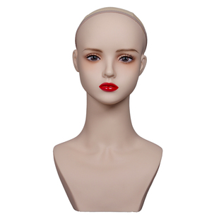 假发店模特头 矮款头模仿真模型头项链耳环拍照假人头COS化妆头模