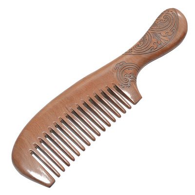 正品三林21厘米超长加厚老桃木梳