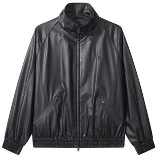 【皱感肌理】卡宾复古PU皮衣夹克男装春季新款美式休闲立领外套