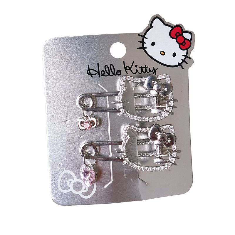 Sanrio正版三丽鸥HelloKitty凯蒂猫金属合金满钻发夹少女心刘海夹
