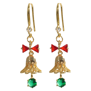 A圣诞树满钻麋鹿铃铛系列项链耳环女高端精致时尚高级感轻奢礼物