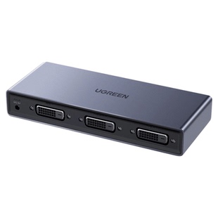 DVI一分二分配器电脑显示器监控电视一进二出高清视频音频二合一