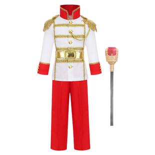 白马王子服装儿童演出服cos国王披风迪士尼男童服装格比童话剧服