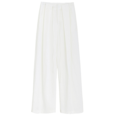 夏莫卡松弛感压褶藏胯显瘦阔腿裤