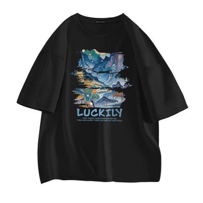 JSWJEANS纯棉透气短袖男国潮宽松