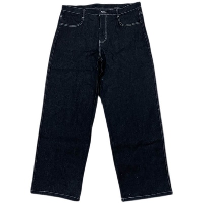 滑板裤子大直筒长裤明线微弹