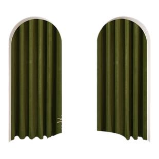 服装店试衣间门帘加厚羊驼绒橄榄绿门帘隔断试衣间窗帘高级感定制