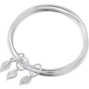 三生三世银手镯女9999纯银2025新款三环多圈银镯子小众情人节礼物