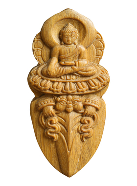 绿檀木大日如来金刚杵吊坠