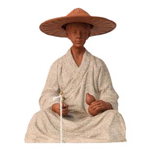 姜太公钓鱼摆件创意紫砂人物姜子牙禅意假山鱼缸盆景造景装饰配件