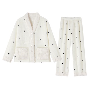 珊瑚绒睡衣女款2026新款冬高级感冬季加绒加厚女士毛绒家居服冬天