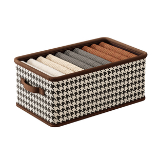 衣服收纳箱家用衣柜分层整理盒放衣物裤子布艺棉麻折叠储物筐神器