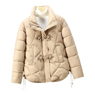洋气时尚设计感盘扣羽绒棉服小个子短款加厚保暖棉衣外套面包服女