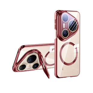 适用华为pura80pro手机壳新款pura80pro+镜头支架外壳80ultra磁吸防摔全包保护套P80超薄高透高级感男女uitra