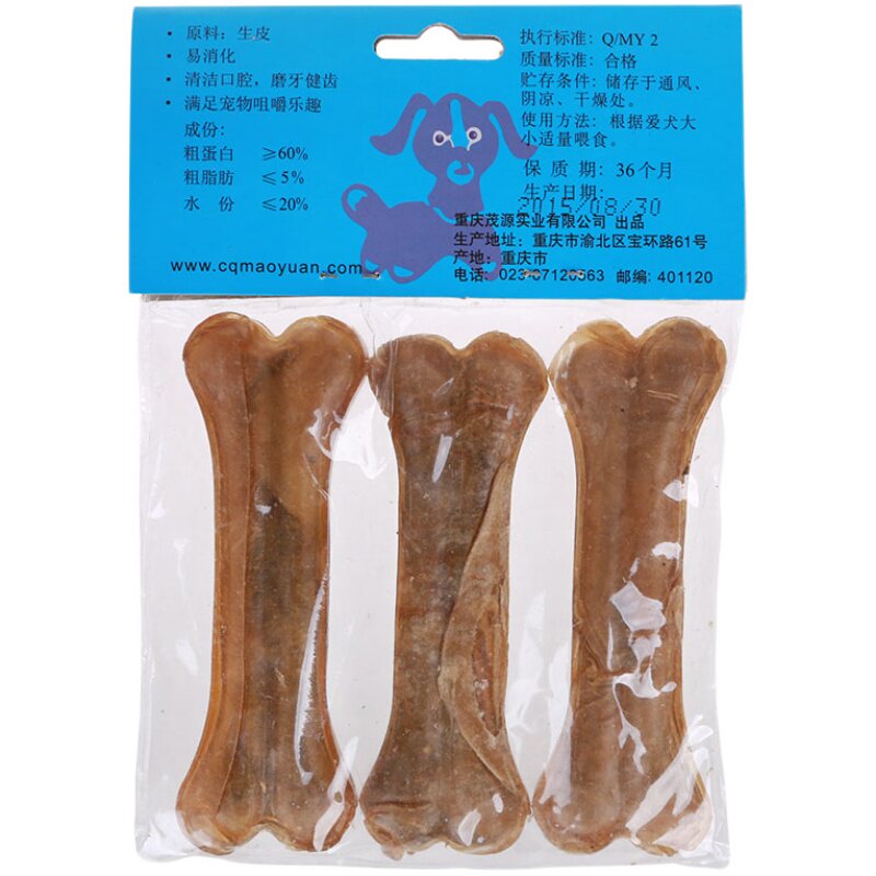 茂源4寸牛皮压骨15支10cm约狗狗