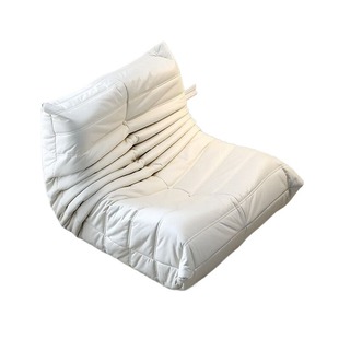 毛毛虫懒人沙发客厅卧室榻榻米单人可睡爆款沙发椅真皮黑色粉色