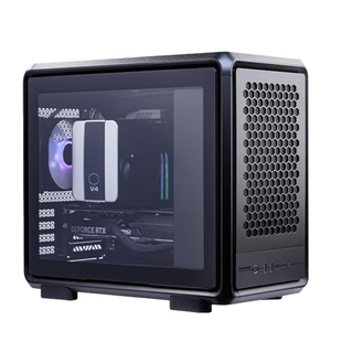 酷冷至尊MF400 MATX主板 铝合金风道机箱 可横卧/360水冷/磁吸盖