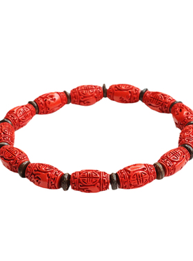 朱砂手串红砂桶珠路路通本命年手链女士吉祥纳福礼物时尚饰品