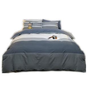 床上四件套全棉纯棉100%四季通用床单床笠款单人床三件套被套单件