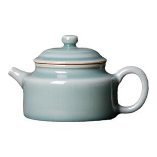 龙泉唐宫青瓷弟窑天青釉全手工家用云隐造物复古中式德钟壶礼盒装