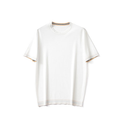 针织纯棉细腻新款短袖T恤男士