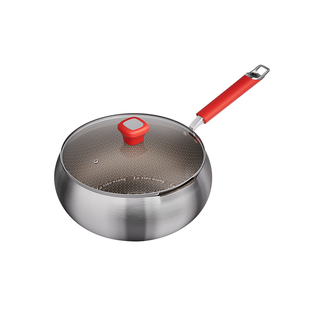 辣小娘大肚锅不锈钢0涂层钛不粘锅加高加大炒锅燃气灶电磁炉通用