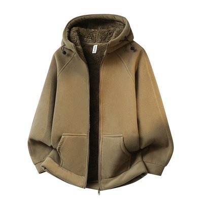 唐狮集团DESSO加绒加厚摇粒绒外套男士冬季夹克保暖连帽卫衣开衫