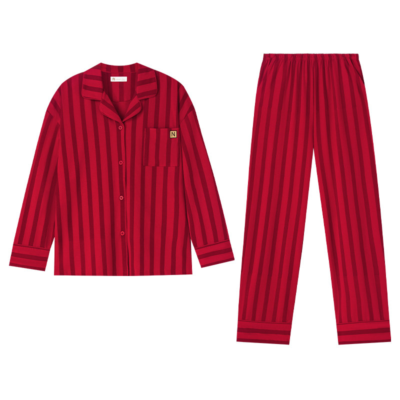 妮狄娅柔软棉婚庆春秋家居服套装