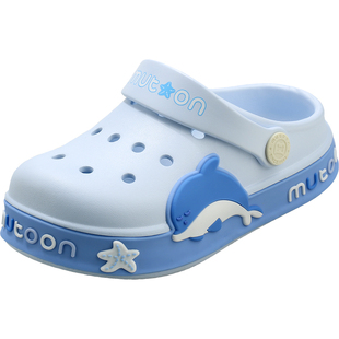 牧童儿童洞洞鞋夏季新款拖鞋男童海边沙滩鞋可爱卡通透气女童凉鞋