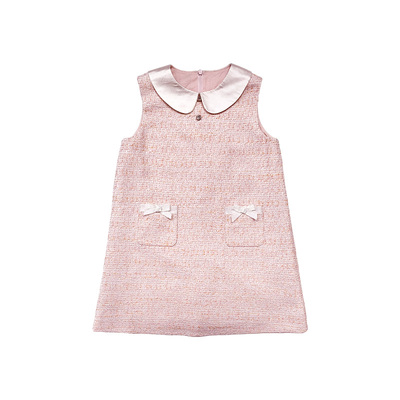 NU恩幼童装娃娃领小香风背心裙