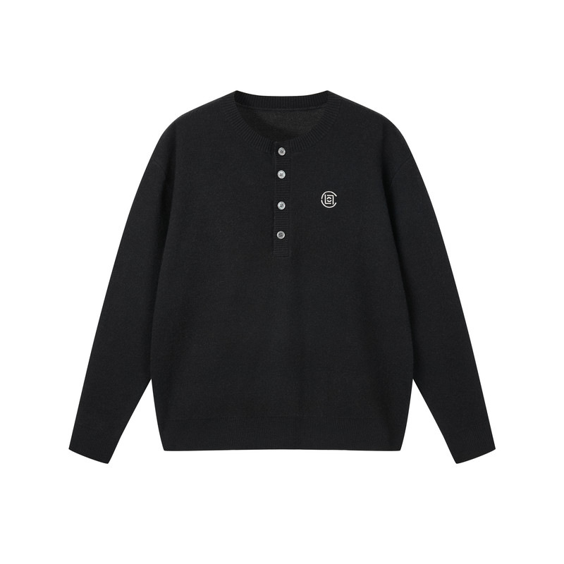 CLOTTEE by CLOT秋季重磅宽松休闲毛衣潮流亨利领针织衫男款毛衣W