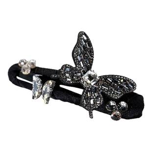 2025新款大号鸭嘴夹水钻蝴蝶发夹后脑勺发量多一字夹侧边碎发卡子