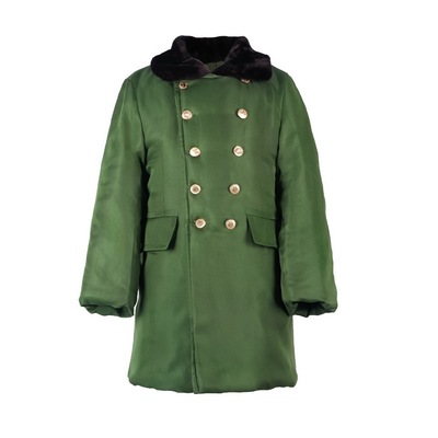 东北复古儿童军绿色棉大衣