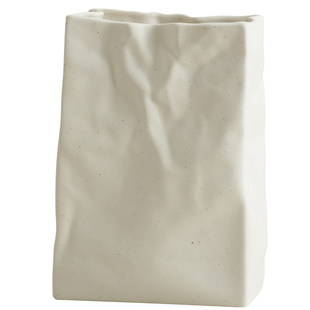 WENSHUO简约奶油皱褶纸袋花瓶高级摆件插花水培鲜花客厅餐厅装饰