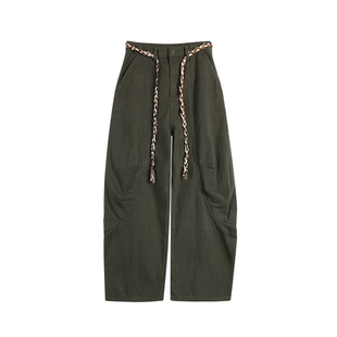 NEVA HU 美式复古工装牛仔裤女设计感镰刀裤宽松休闲阔腿弯刀裤