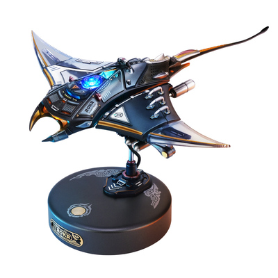 若客魔鬼鱼动态摆件积木手工立体金属拼装模型新年男孩生日礼物