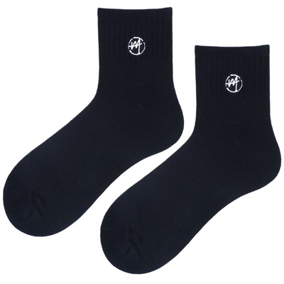 男女简约中短筒韩版刺绣学院风潮