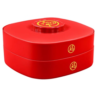 果盘家用客厅茶几水果盘糖果双层干果盒新年喜庆瓜子零食收纳盒