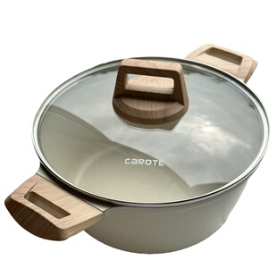 24/26CM卡家麦饭石双耳不粘锅家用汤锅燃气电磁炉通用