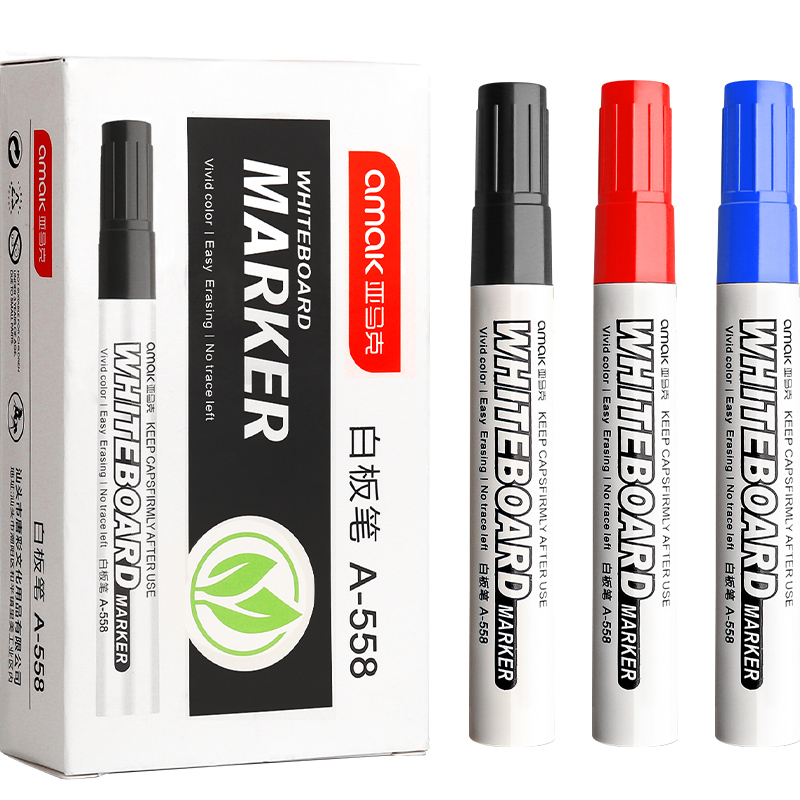50支黑色白板笔可擦儿童无毒彩色红蓝色黑板笔画板笔粗头大头水性记号笔马克笔速干大容量教师专用白班笔批发