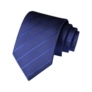 相思鱼结婚手打领带正装商务男士新郎蓝色条纹拉链式免打结懒人