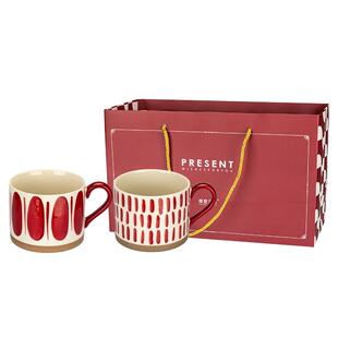 摩登主妇马克杯情侣对杯水杯套装红色杯子订婚结婚新婚礼物送新娘