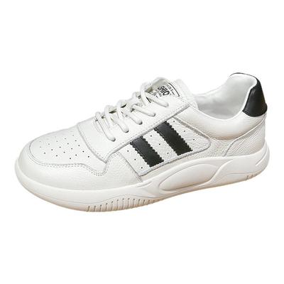 头层牛皮德训小白鞋女款