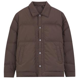 Mind Bridge男士翻领轻薄羽绒服2025年冬肌理感保暖衬衫复古外套