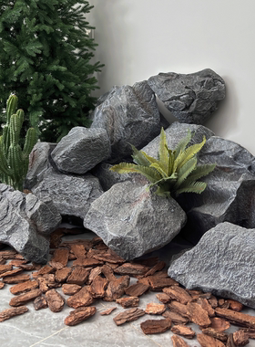 灰色仿真石头泡沫雕塑假山道具人造景观石庭院假石造景橱窗摆件