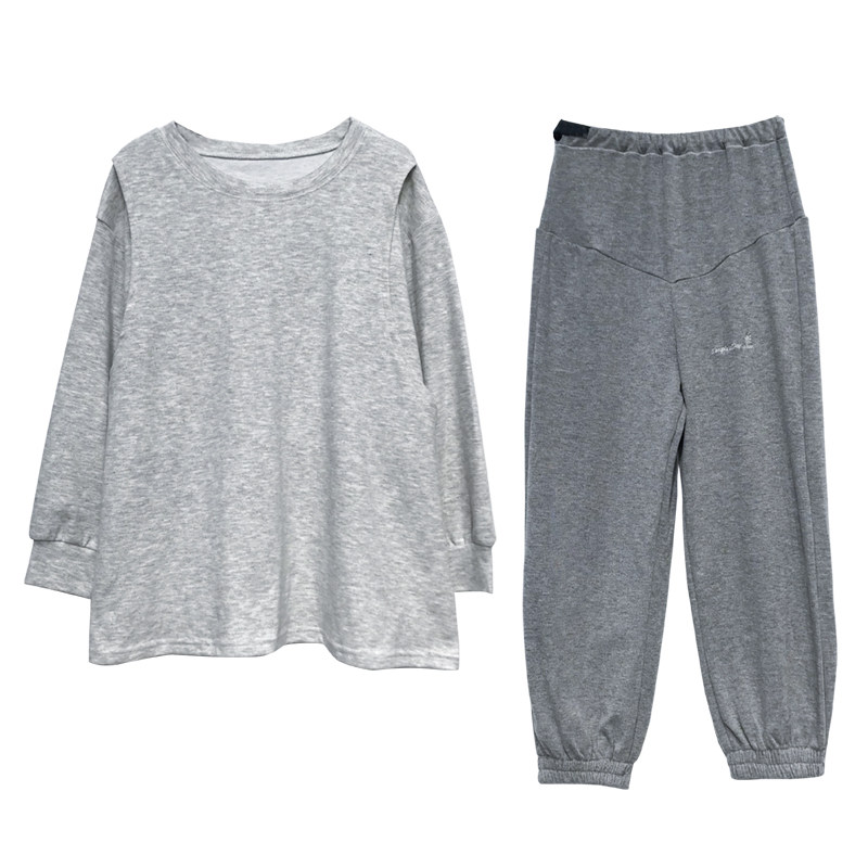 休闲风春秋显瘦家居服孕妇睡衣