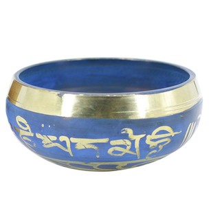 尼泊尔手工佛音碗响铜紫金钵盂瑜伽静心佛音钵蓝礼盒套装商务送礼