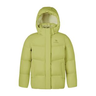 骆驼女装三防羽绒服2025新款冬季绿色防风面包服短款轻薄羽绒外套