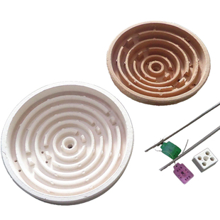 凹型电炉子炉盘 双电炉丝 深槽 高温耐火碗盘 碗型炉瓦  接线柱