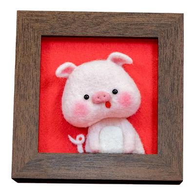 十二生肖羊毛毡相框画情侣礼物